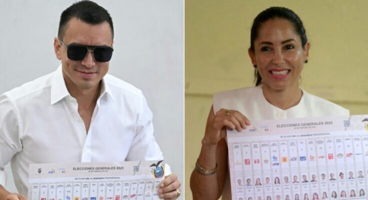 Presidente Noboa y su principal contendiente Luisa González, votan a primera hora en Ecuador Presidente Noboa y su principal contendiente Luisa González, votan a primera hora en Ecuador